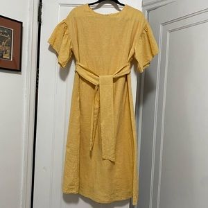 Cotton and Linen Summer dress in an earthy peachy tone, very roomy size 6.